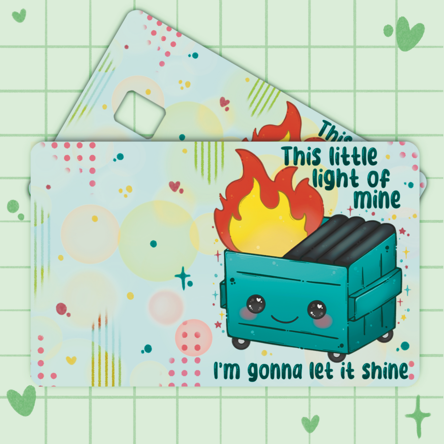Dumpster Fire Credit Card Cover Sticker