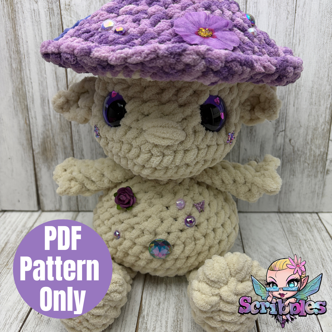 Sitting Mushroom Crochet Pattern PDF