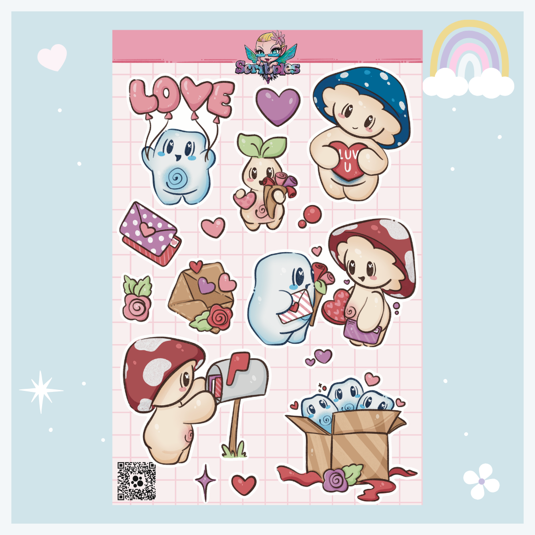 February Love Sticker Sheet Kit & Individual Sheets 2027 & Undated
