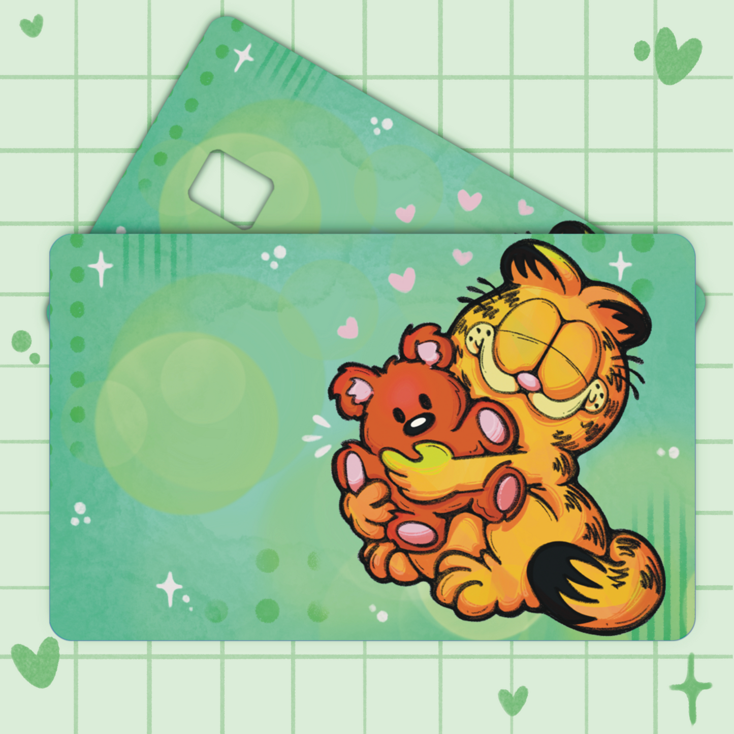 Garfield and Pookie Credit Card Cover Sticker