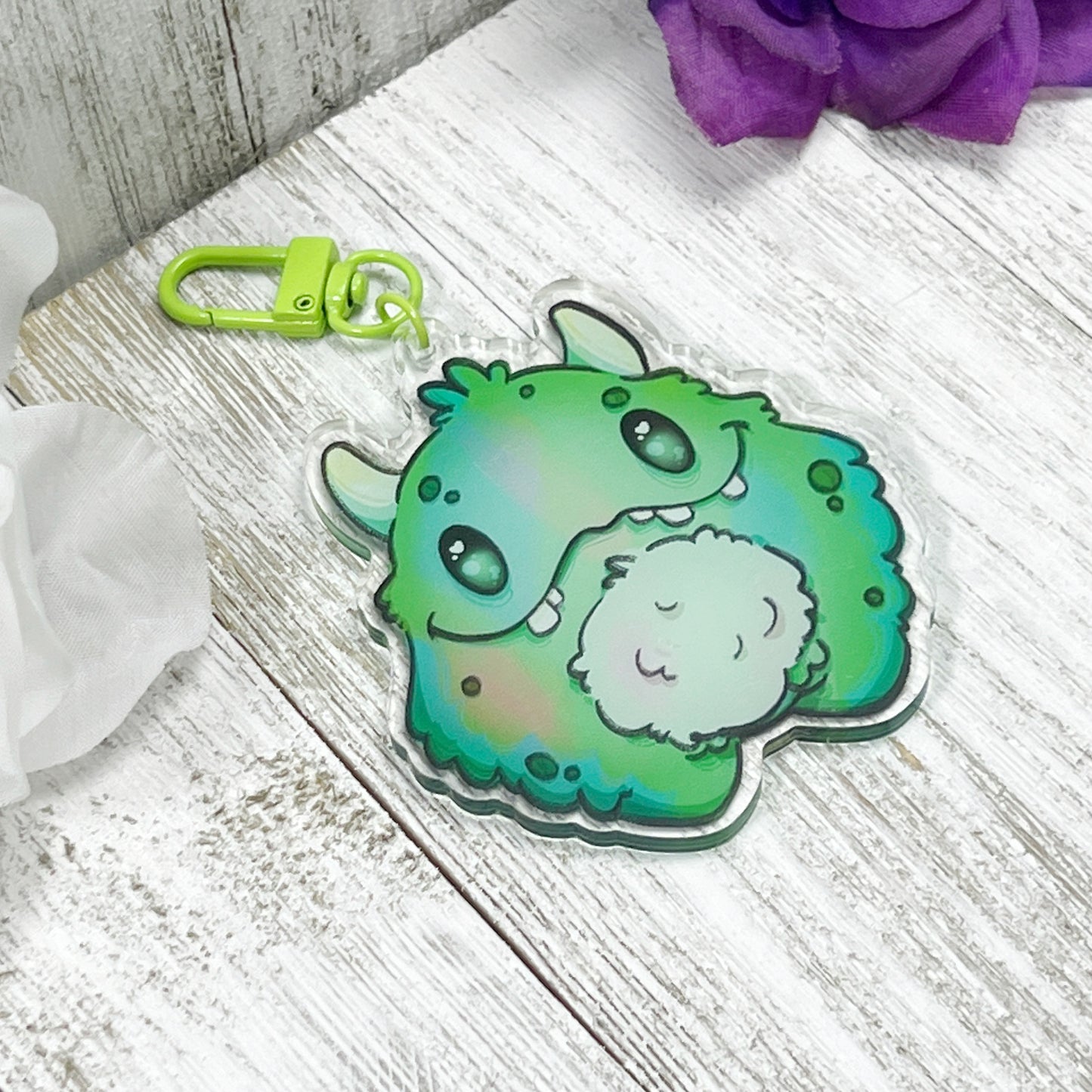 Green Monster Acrylic Keychain