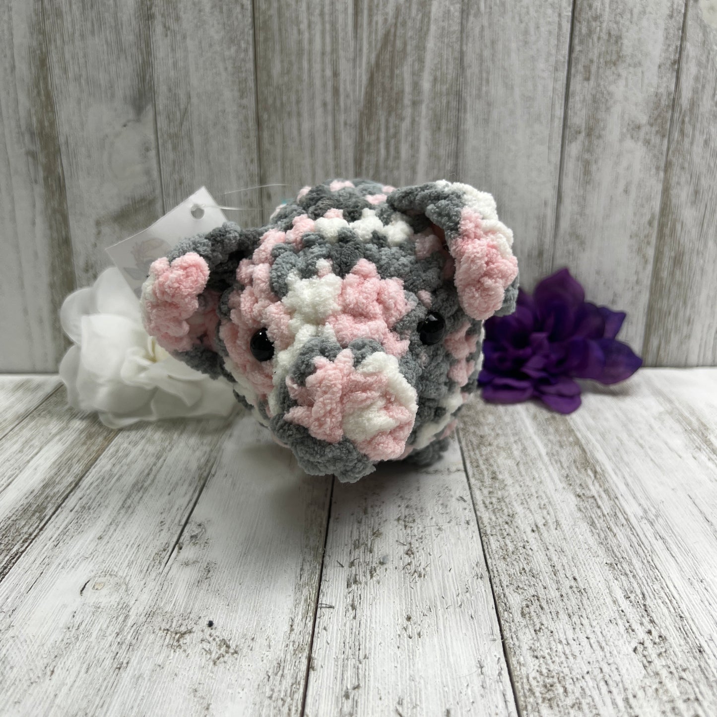 Pink and Gray Pig Plush | Ready to Ship