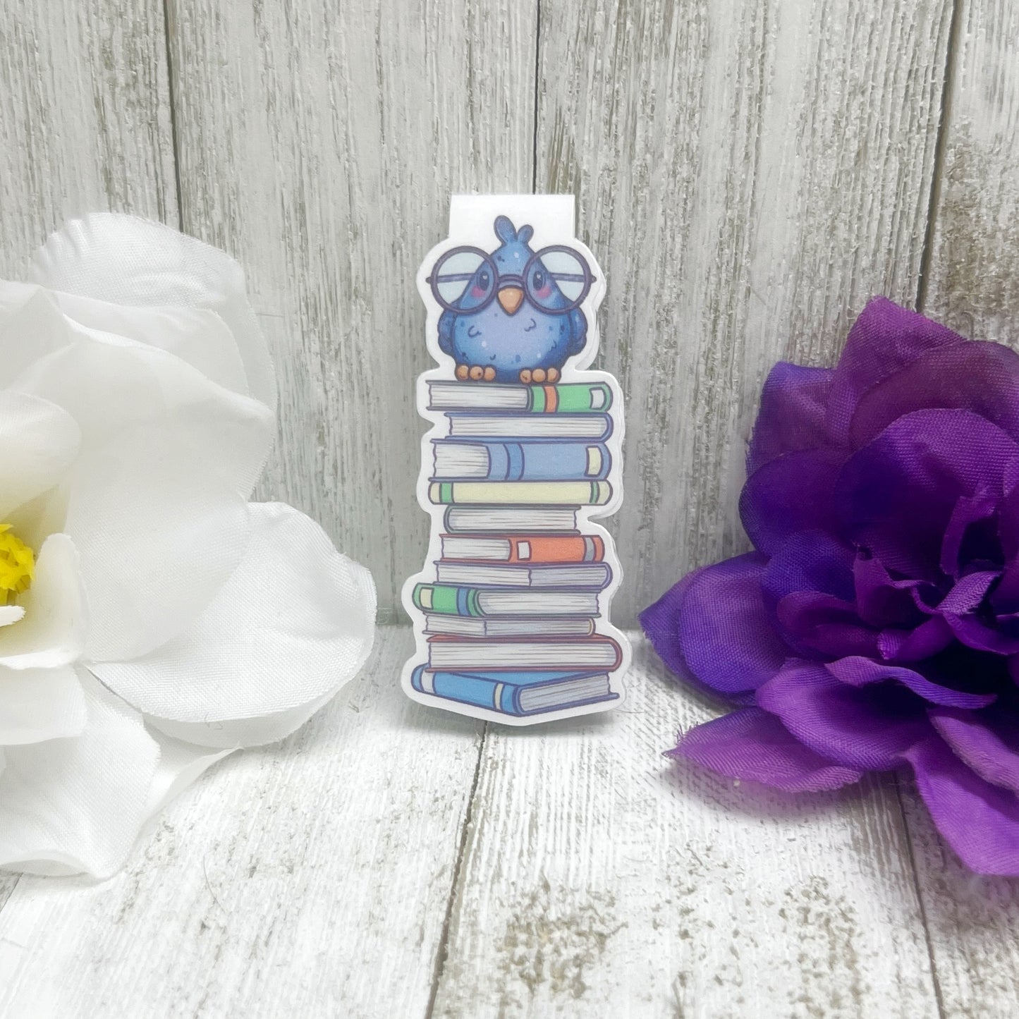Little Owl Bird on Books Magnetic Bookmark