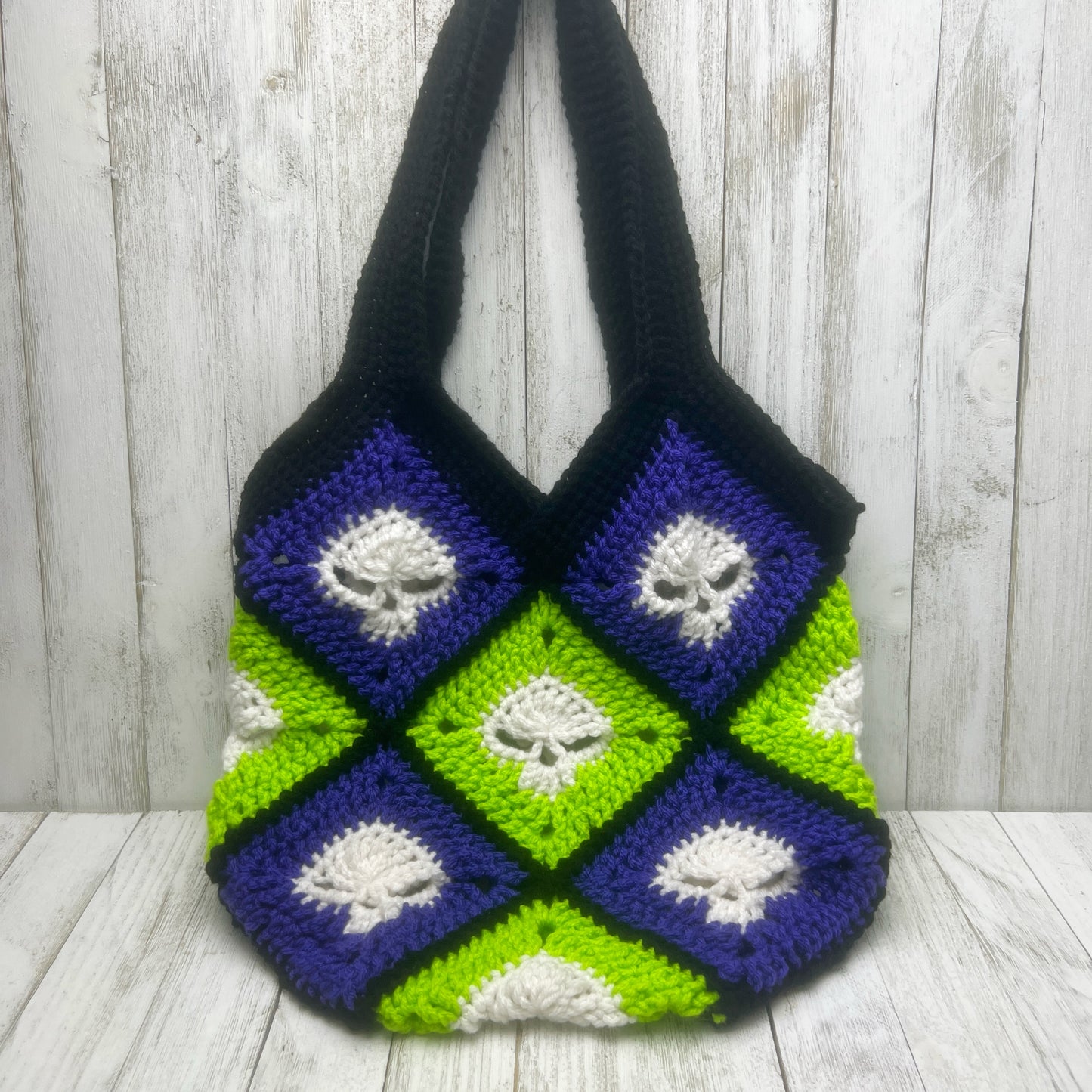 Skulls Granny Square Tote Bag