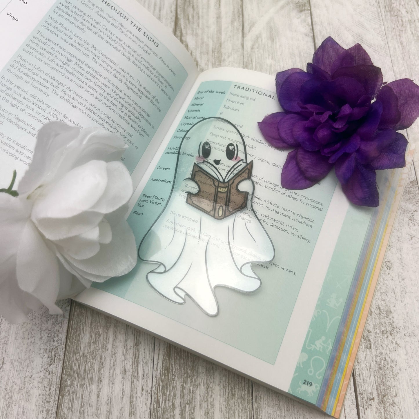 Ghost Reading a Book 2.75x4.75" Transparent Bookmark