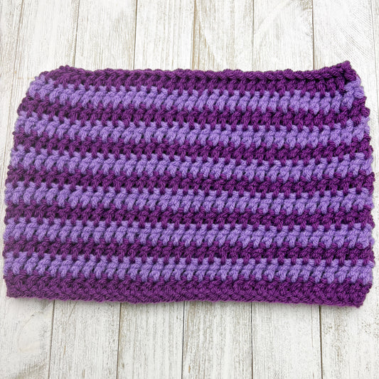 Purple Stripe Cat Ear Beanie Adult Med