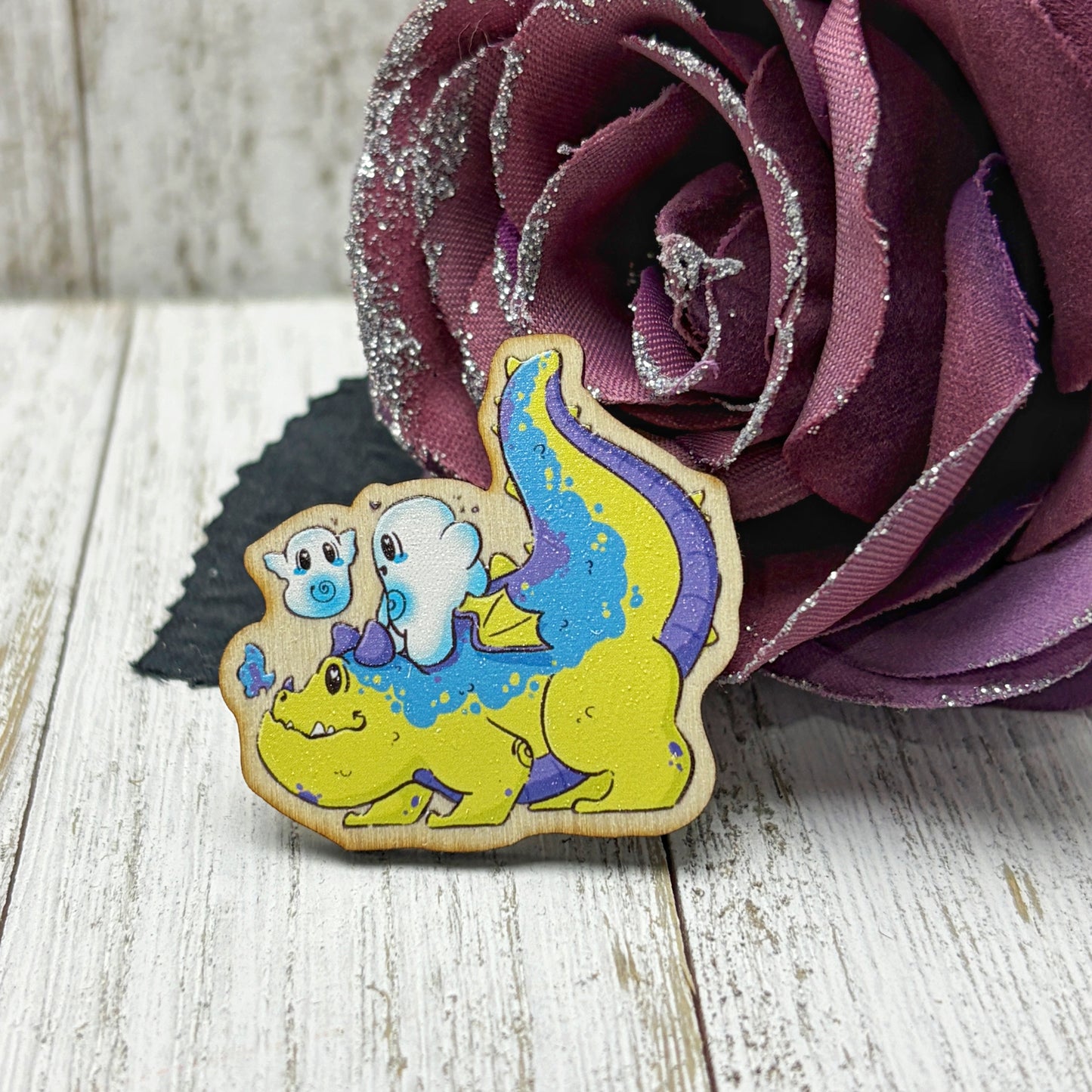 Toasty Dragon Rider Wooden Pin