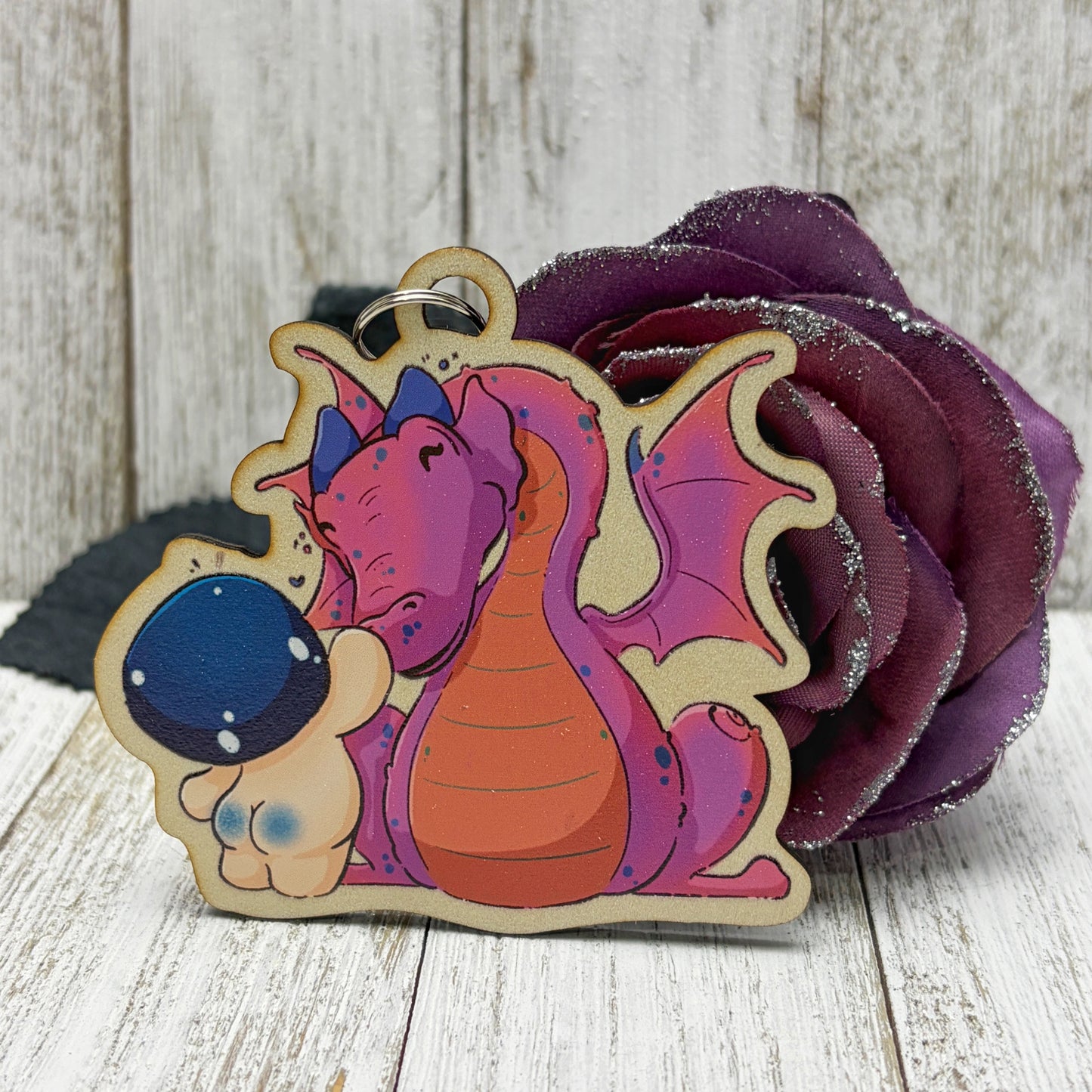 Thicket Dragon Rider Wooden Keychain