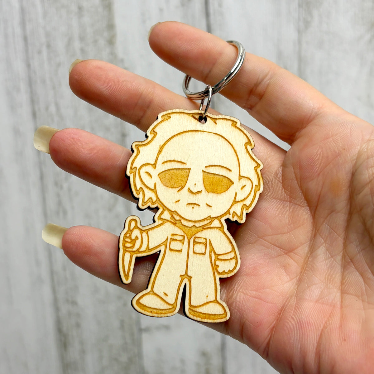 Michael Meyers Serial Killer Wooden Keychain