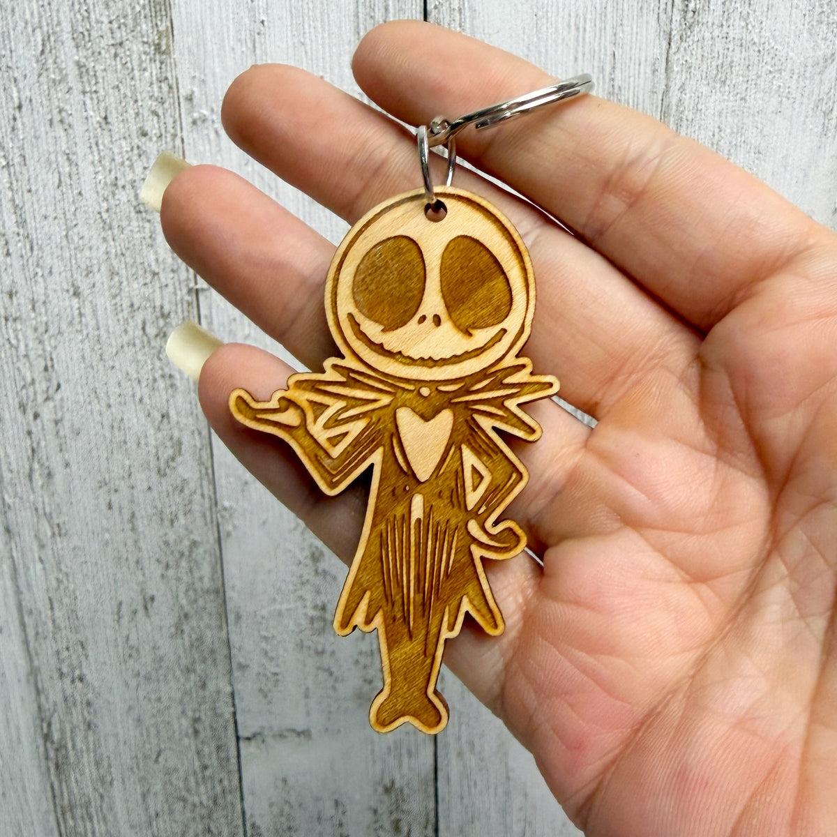 Jack Skellington Version 1 Wooden Keychain