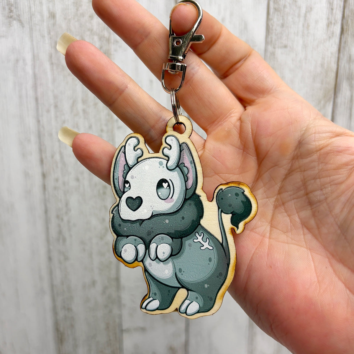 Wendigo Wooden Keychain