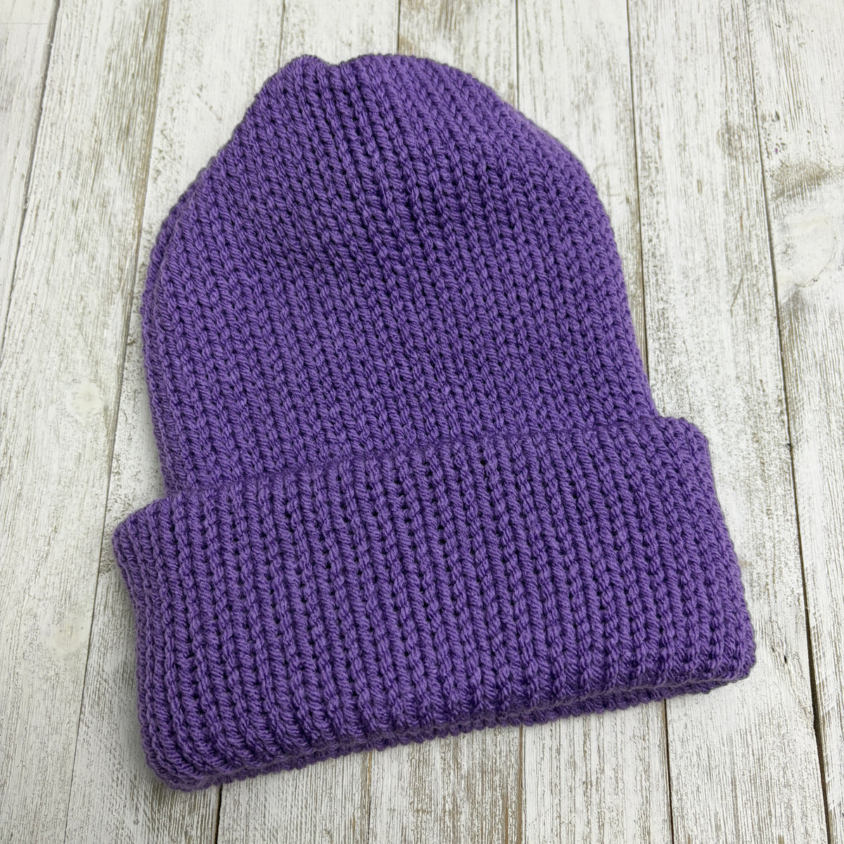 Purple Double Layer Knit Beanie