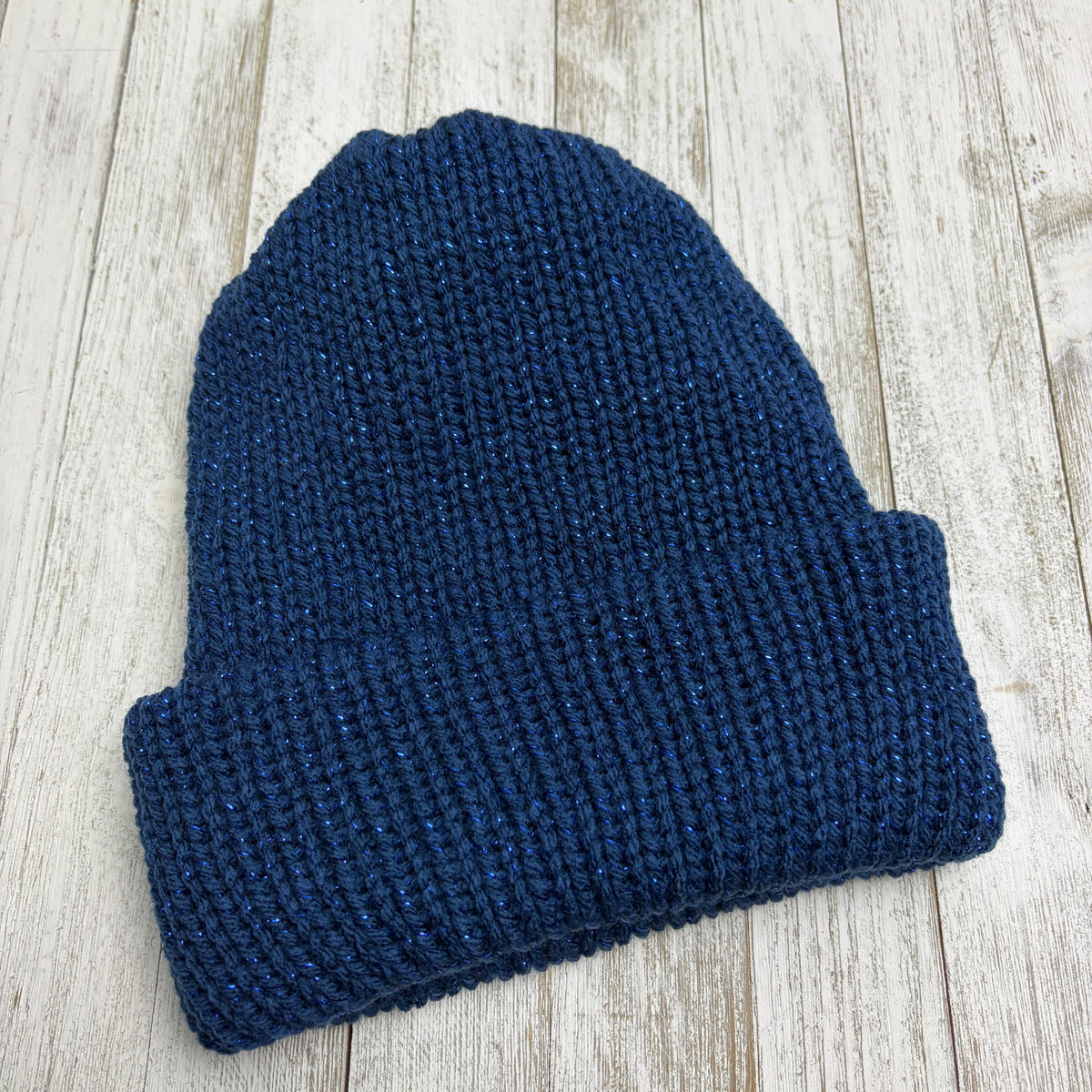 Blue Twinkle Double Layer Knit Beanie