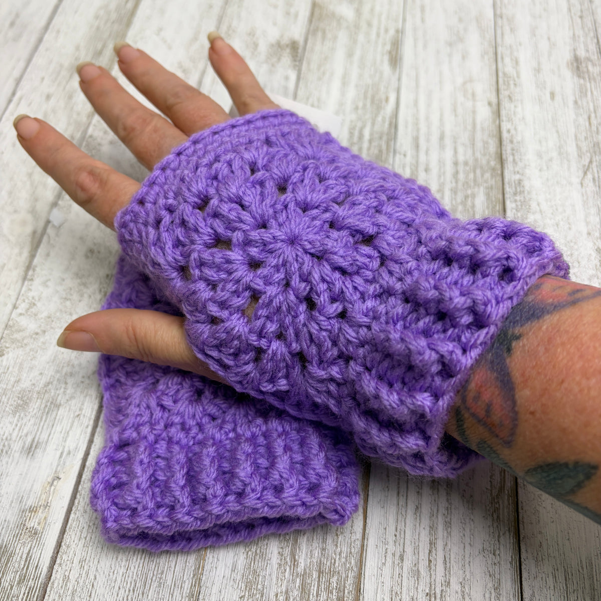 Vivid Purple Fingerless Gloves