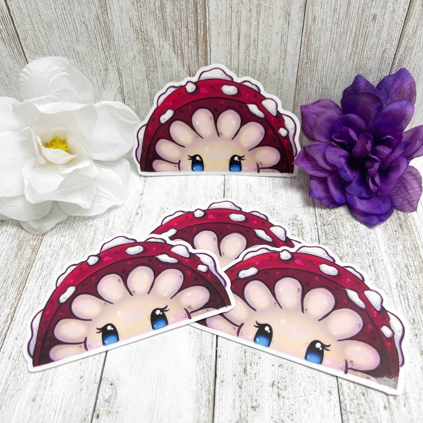 Mushroom Peeker Sticker | Window Decal
