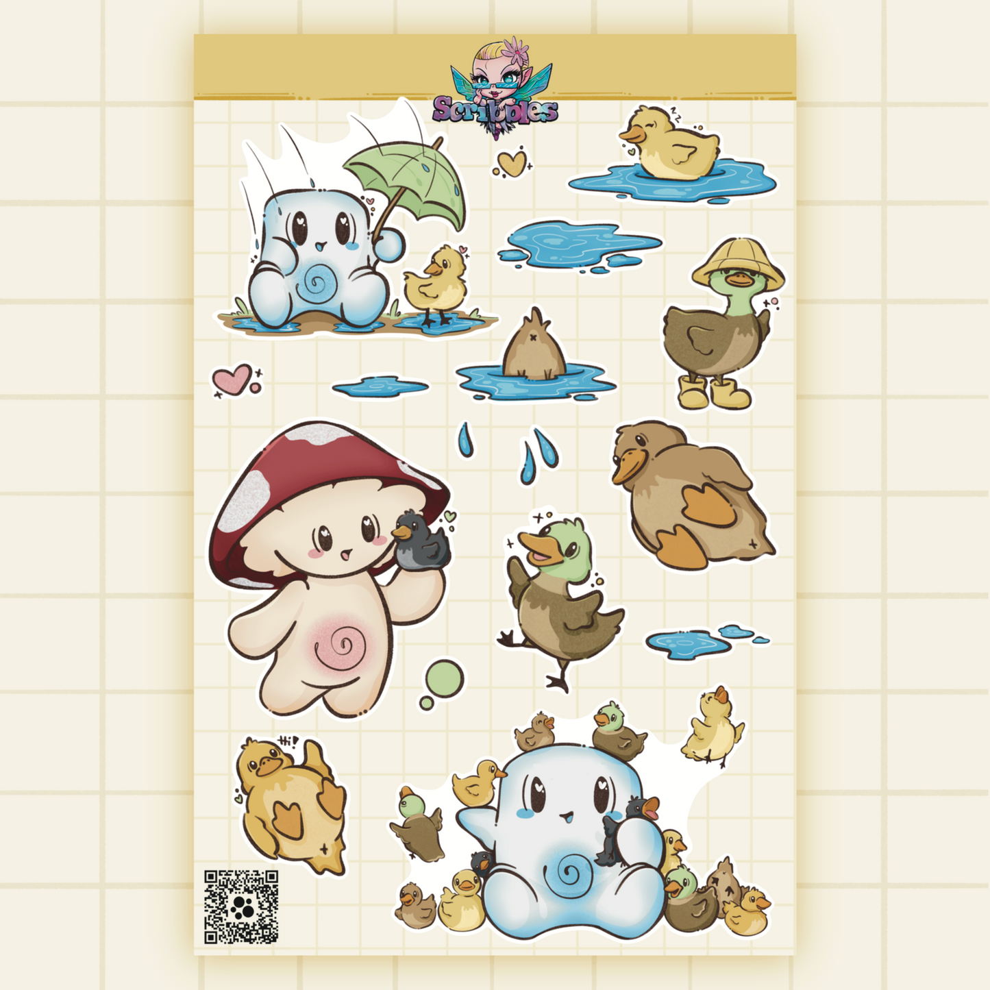 April Ducks & Puddles Sticker Sheet Kit & Individual Sheets