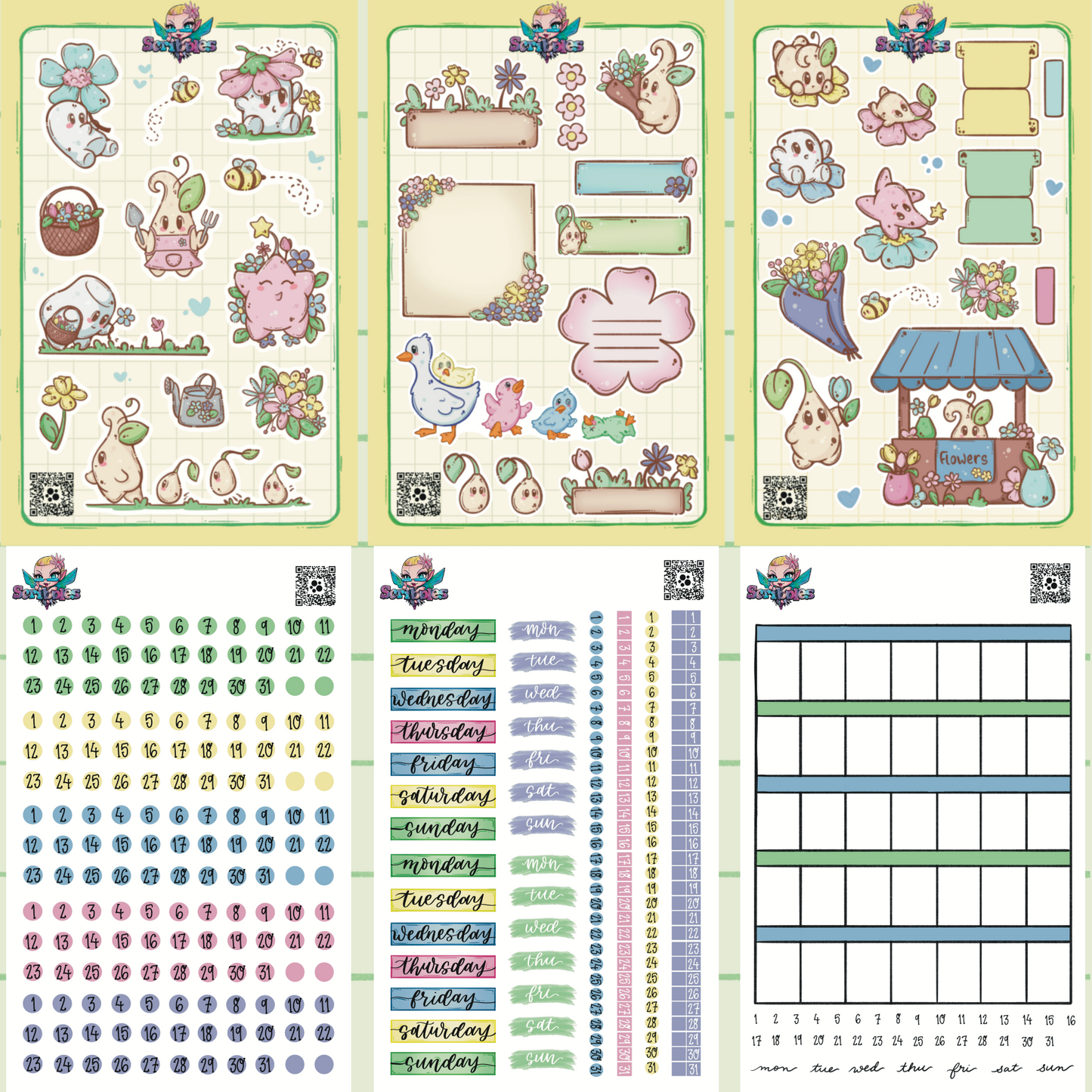 Spring Sticker Sheet Kit & Individual Sheets
