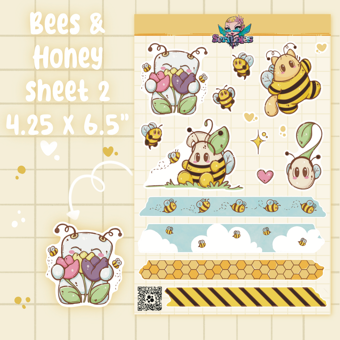 Bees & Honey Sticker Sheet Kit & Individual Sheets