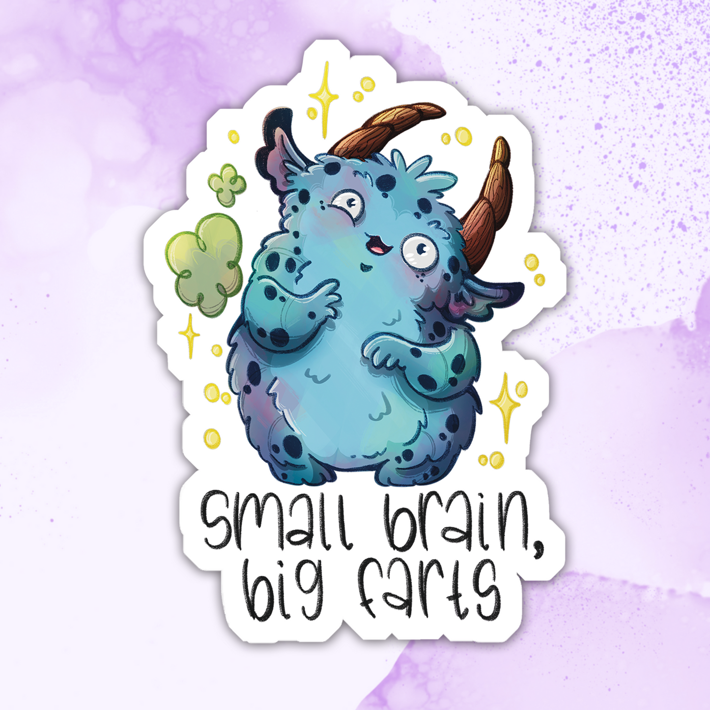 Small Brains, Big Farts Monster Sticker