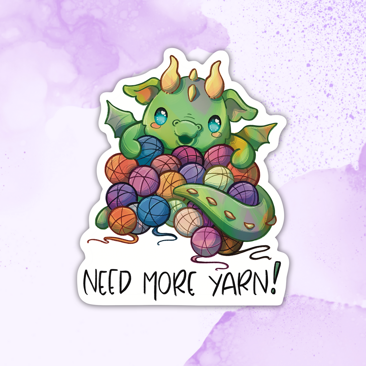 Need More Yarn Dragon Sticker