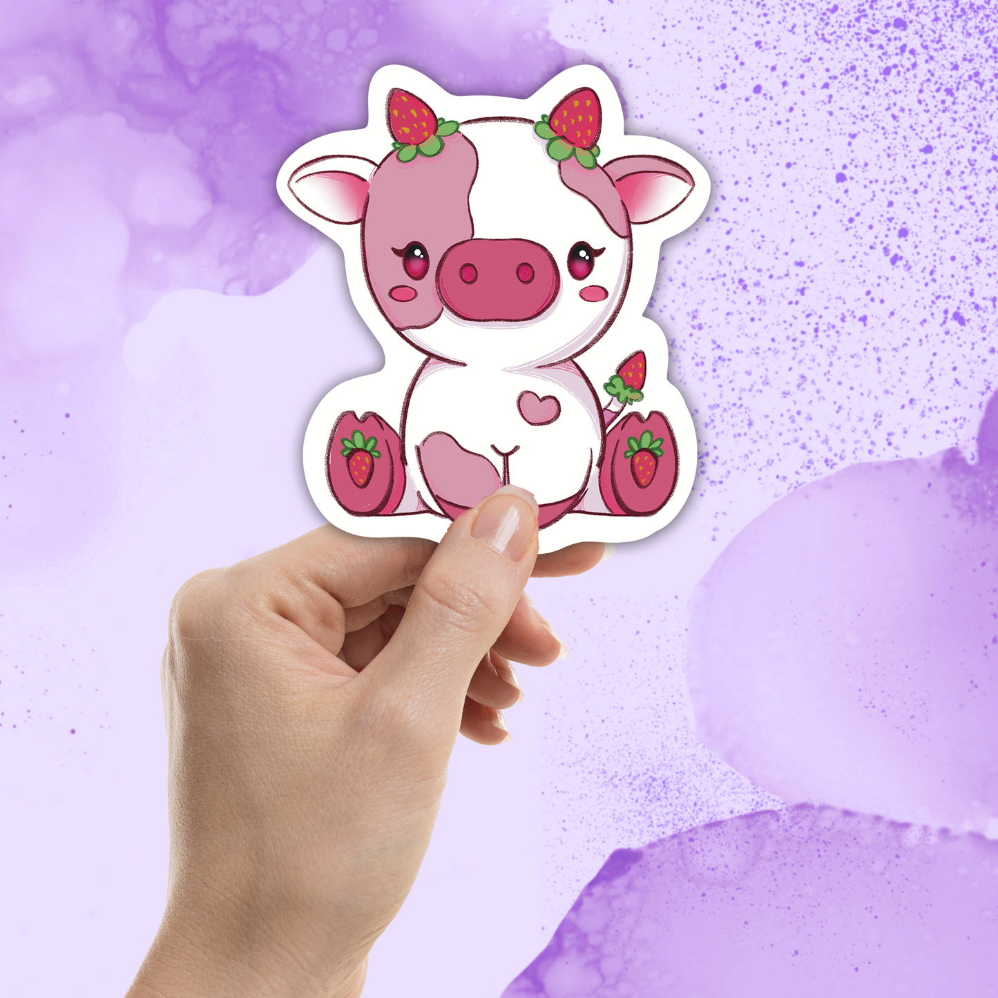 Strawberry Cow Sticker