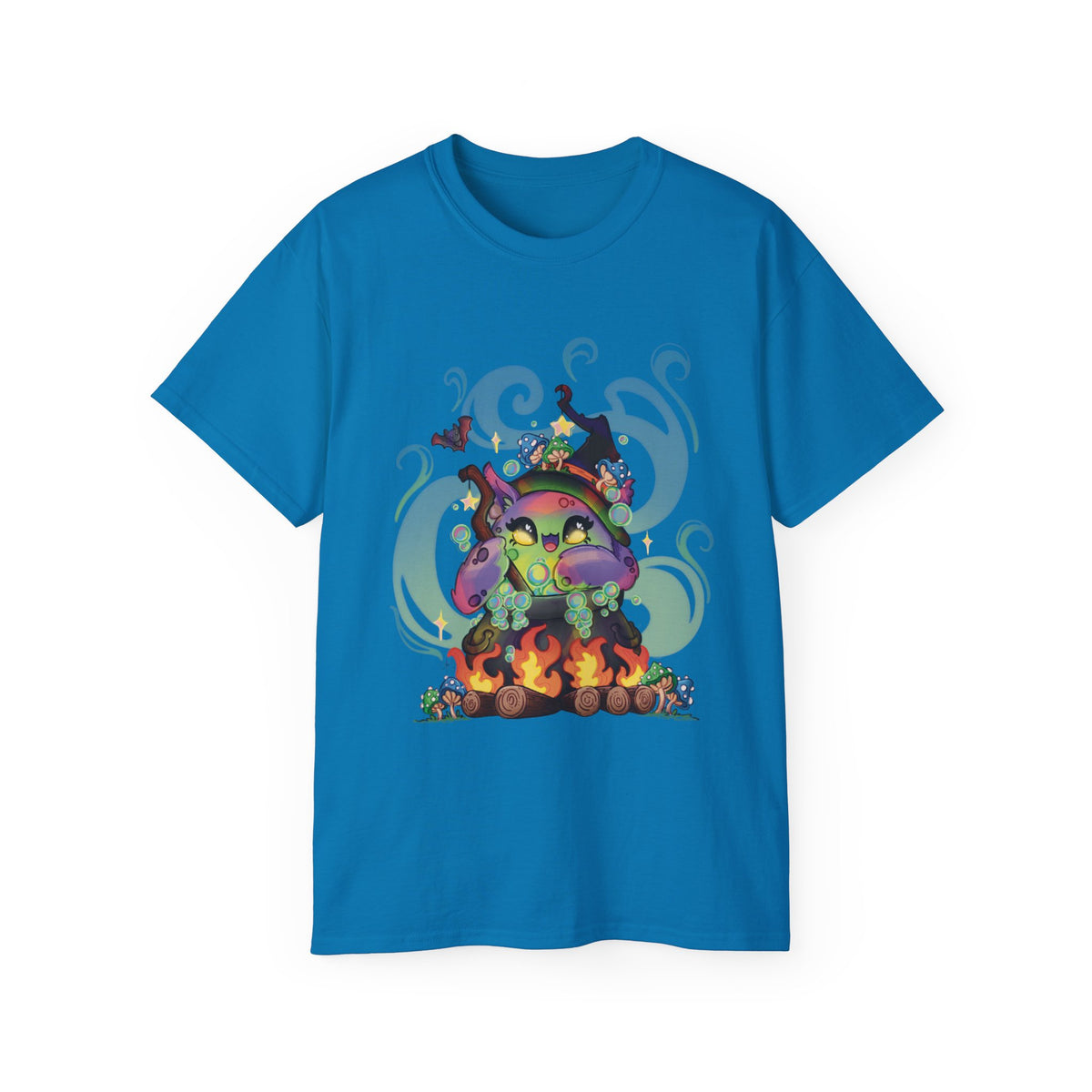 Witchy Cauldron Monster Graphic Tee — Halloween Shirt