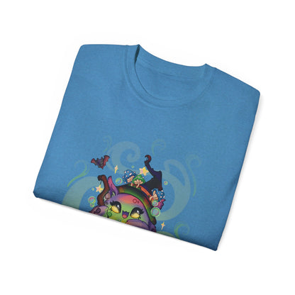 Witchy Cauldron Monster Graphic Tee — Halloween Shirt