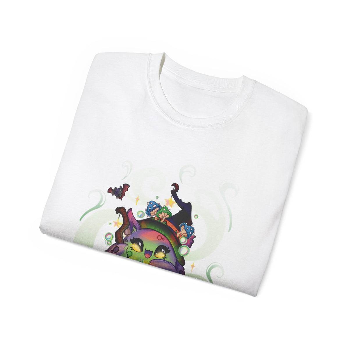 Witchy Cauldron Monster Graphic Tee — Halloween Shirt