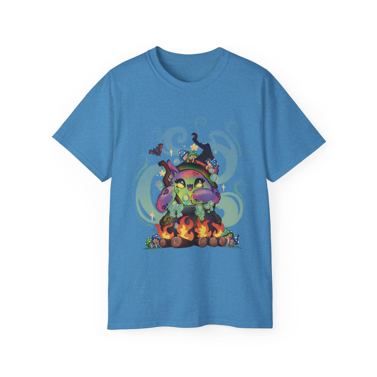 Witchy Cauldron Monster Graphic Tee — Halloween Shirt