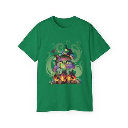 Witchy Cauldron Monster Graphic Tee — Halloween Shirt