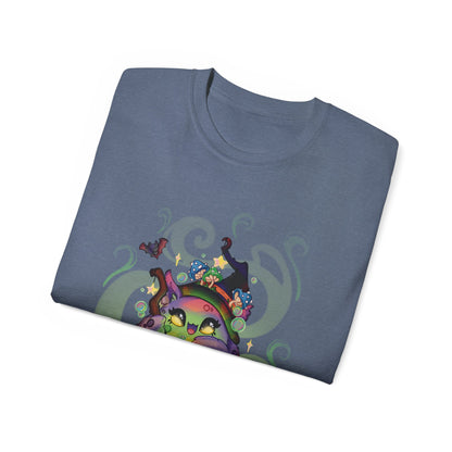 Witchy Cauldron Monster Graphic Tee — Halloween Shirt