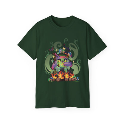 Witchy Cauldron Monster Graphic Tee — Halloween Shirt
