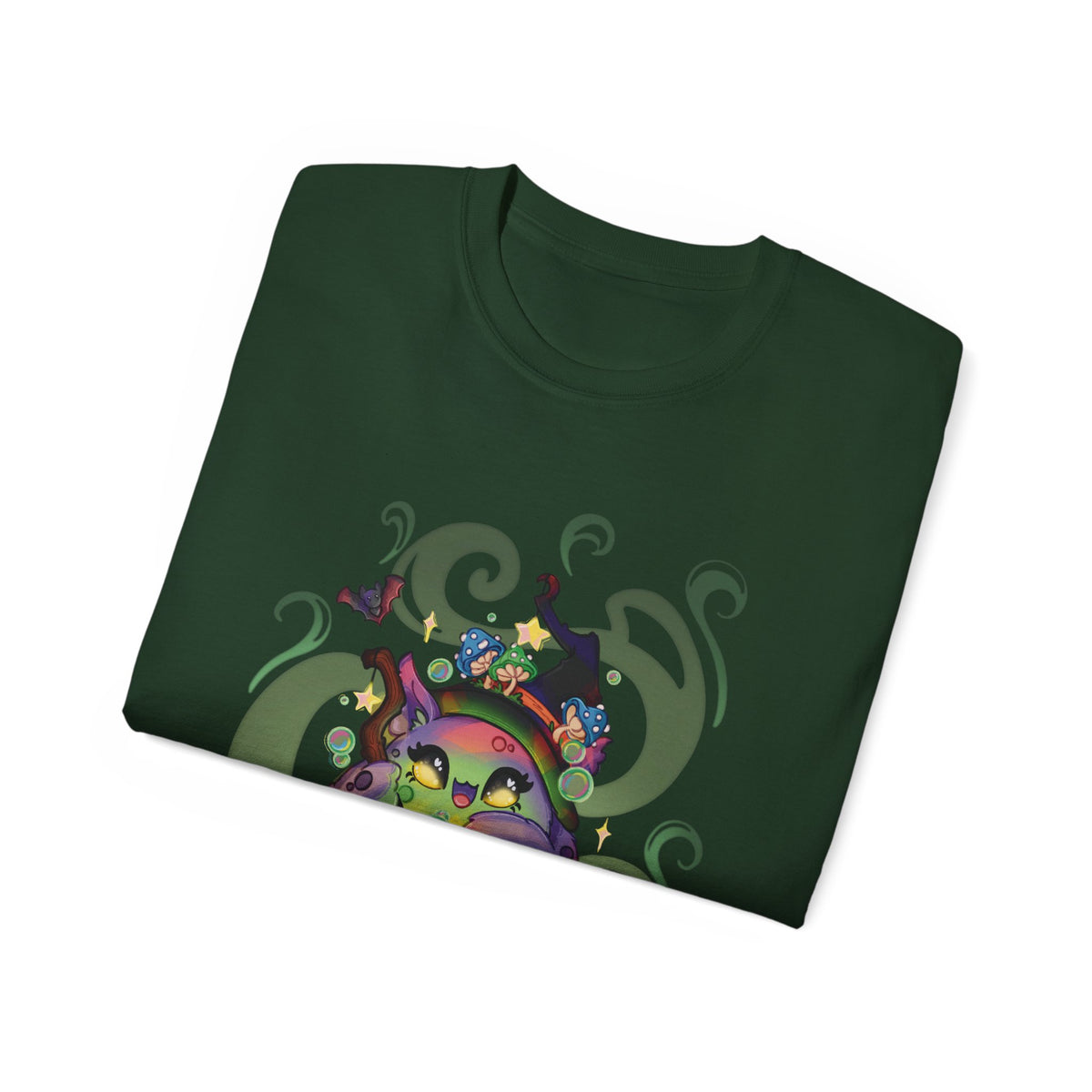 Witchy Cauldron Monster Graphic Tee — Halloween Shirt