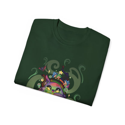 Witchy Cauldron Monster Graphic Tee — Halloween Shirt