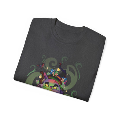 Witchy Cauldron Monster Graphic Tee — Halloween Shirt