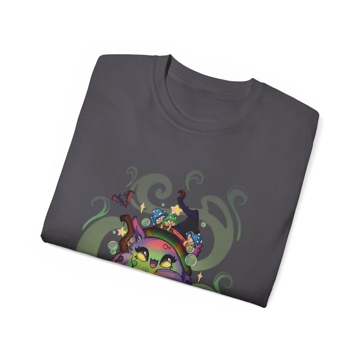 Witchy Cauldron Monster Graphic Tee — Halloween Shirt