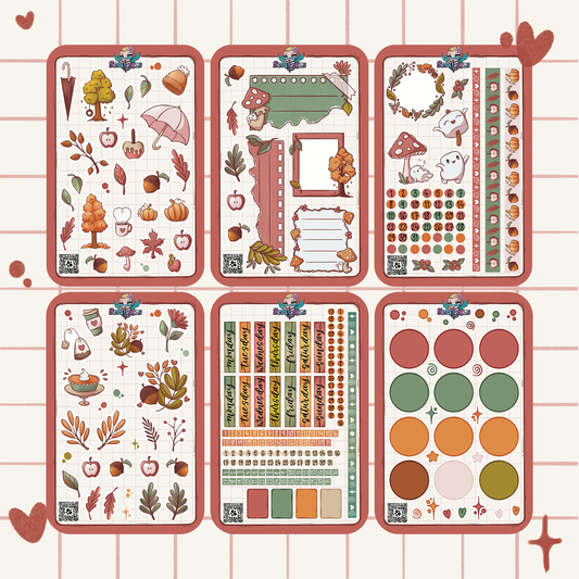 Autumn Collection 6 Sheet Monthly Kit Sticker Sheets