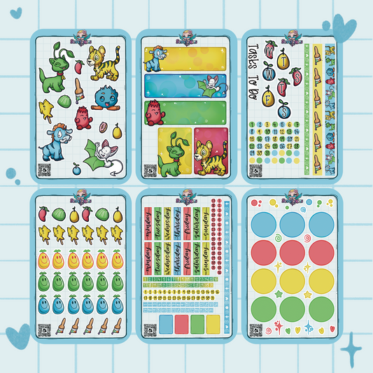 Neopets Collection 6 Sheet Monthly Kit Sticker Sheets