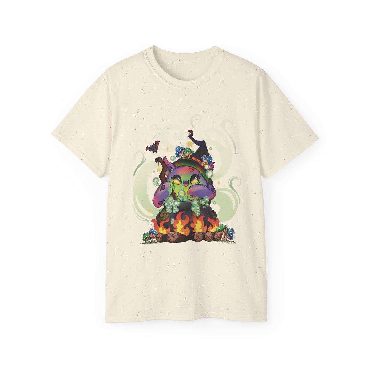 Witchy Cauldron Monster Graphic Tee — Halloween Shirt