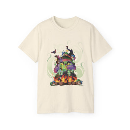 Witchy Cauldron Monster Graphic Tee — Halloween Shirt