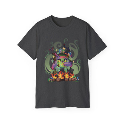 Witchy Cauldron Monster Graphic Tee — Halloween Shirt