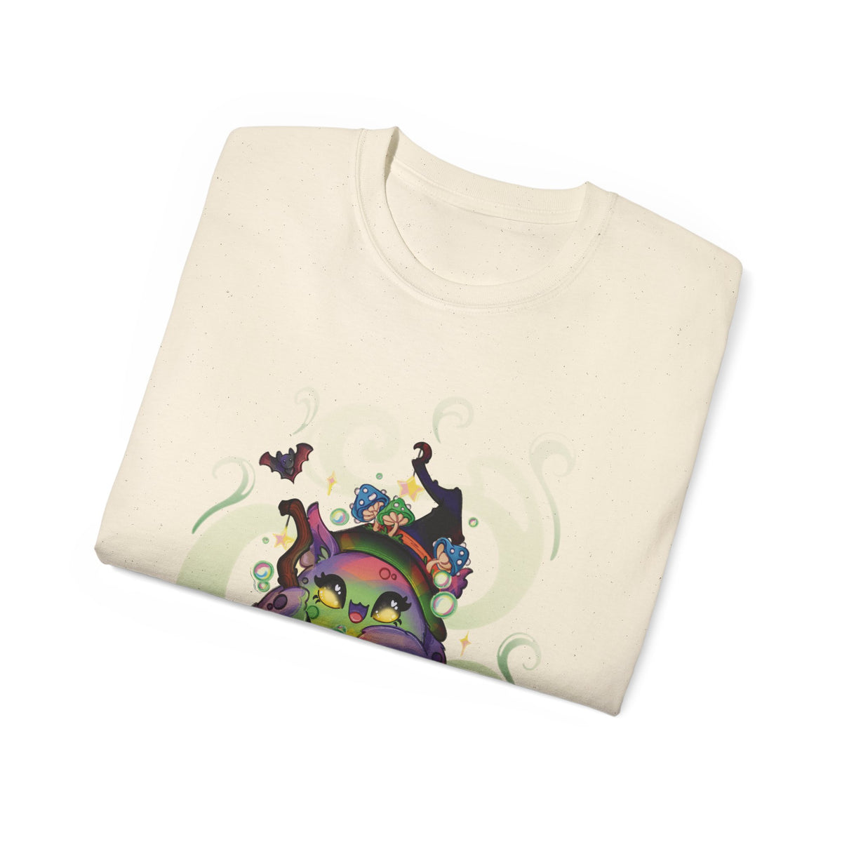 Witchy Cauldron Monster Graphic Tee — Halloween Shirt