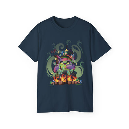 Witchy Cauldron Monster Graphic Tee — Halloween Shirt