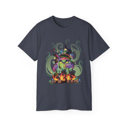 Witchy Cauldron Monster Graphic Tee — Halloween Shirt