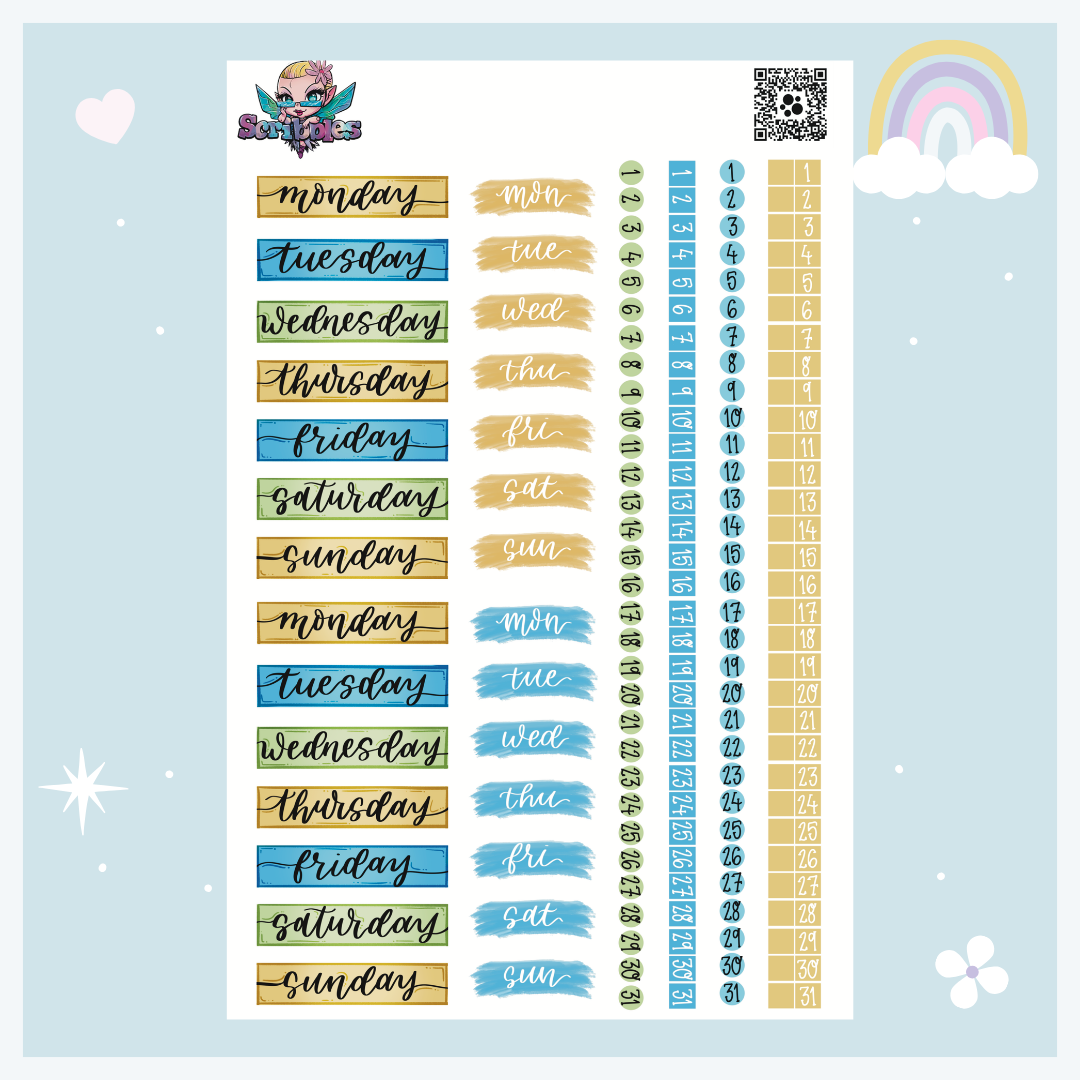 April Ducks & Puddles Sticker Sheet Kit & Individual Sheets 2027 & Undated