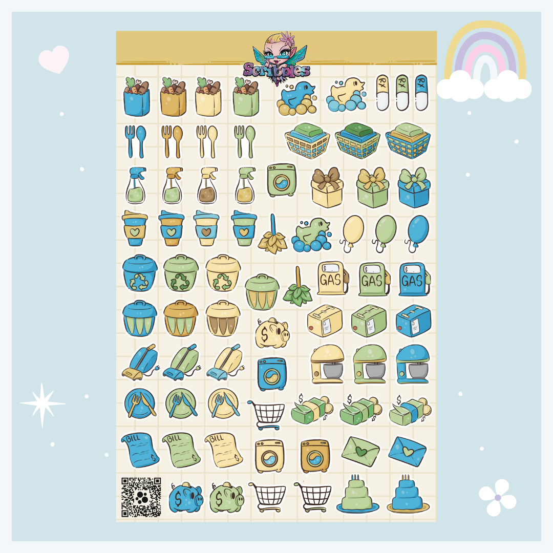 April Ducks & Puddles Sticker Sheet Kit & Individual Sheets 2027 & Undated