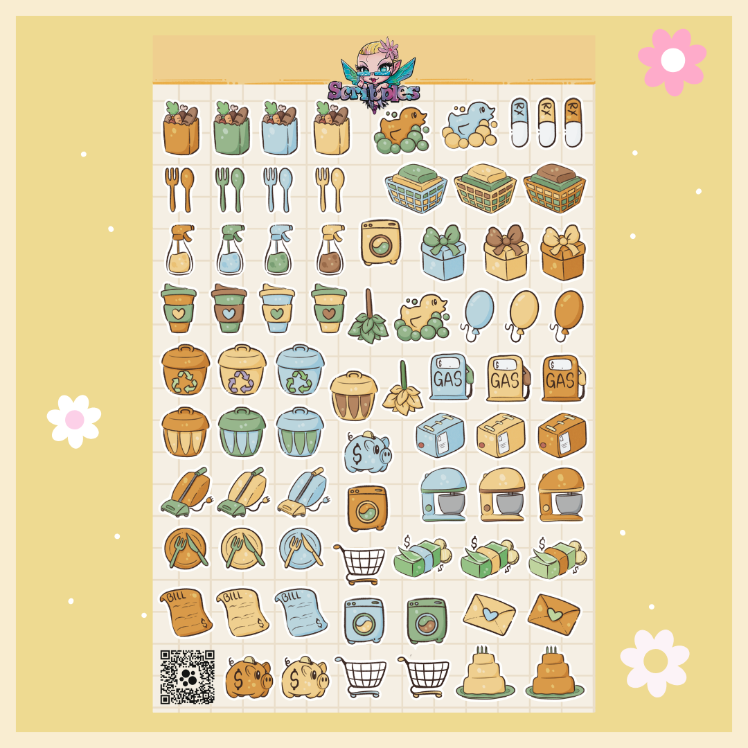 August Sunflower Harvest Sticker Sheet Kit & Individual Sheets