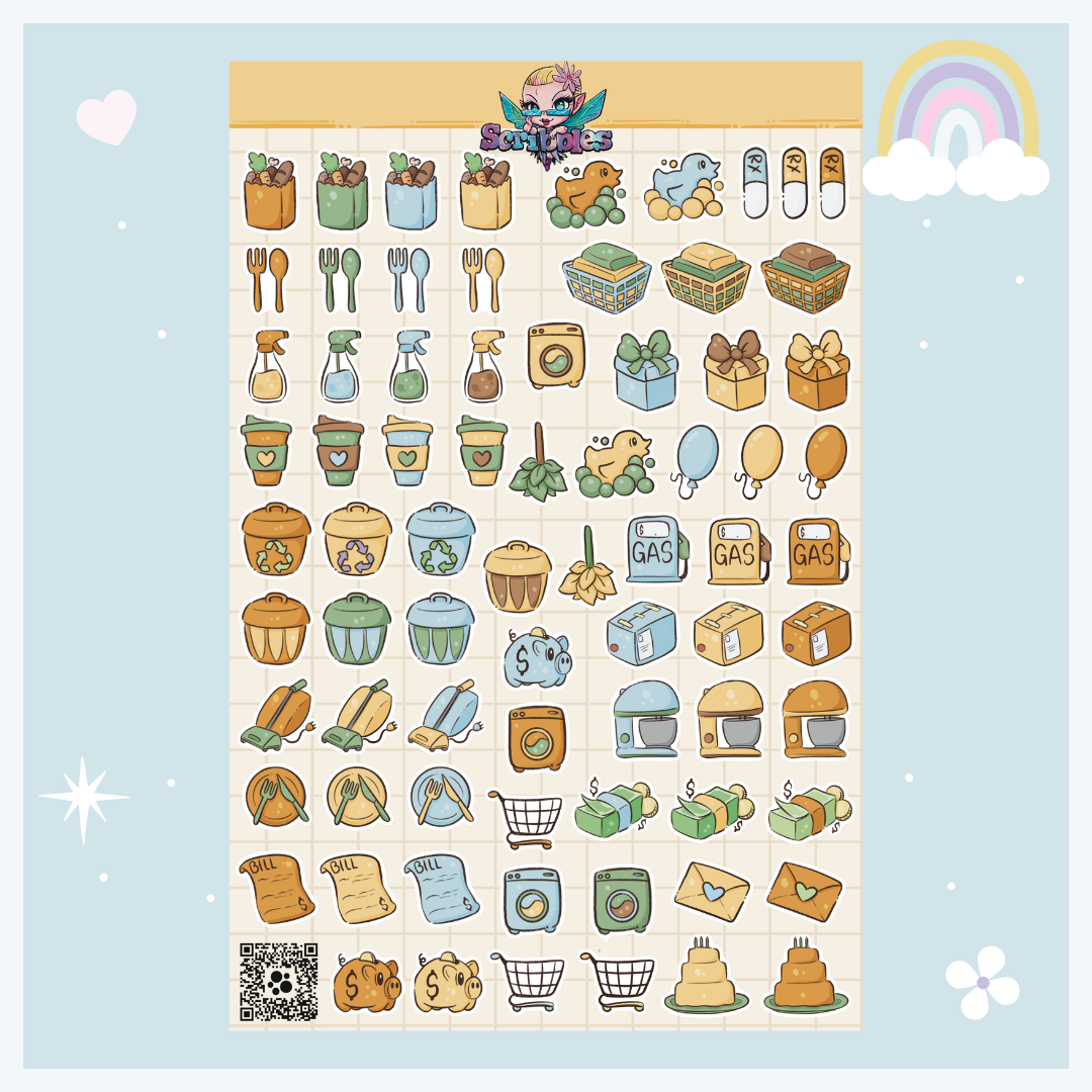 August Sunflower Harvest Sticker Sheet Kit & Individual Sheets 2027 & Undated