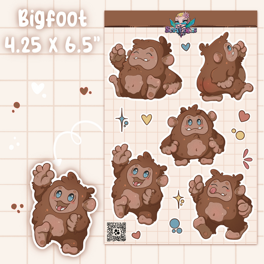 Bigfoot Sasquatch Sticker Sheet