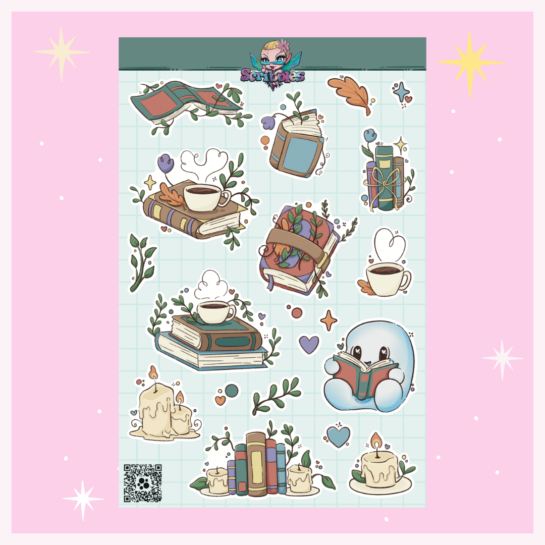 Books and Tea Sticker Sheet